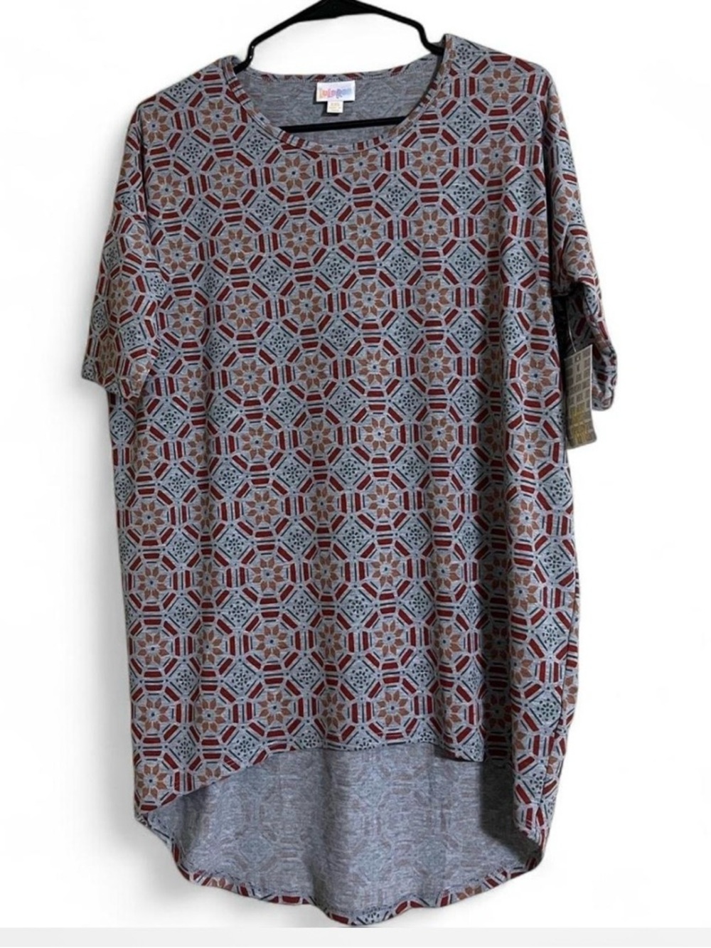 2/$30 LuLaRoe Tunic Top SzXXS IRMA Geometric Print High/Low Hem Oversized